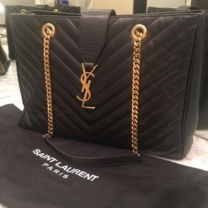 SOLD. Saint Laurent Monogram Matelasse Shopper Bag